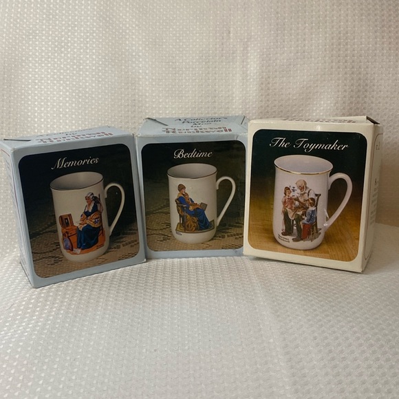 Norman Rockwell Other - Set of 3 Vintage Collector’s Porcelain Mugs by Norman Rockwell NIB